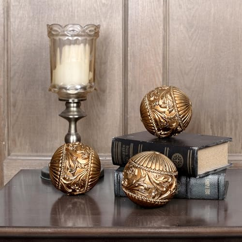 Aels 4 Esferas Decorativas Vintage De Bolas, Juego De 3 Esf