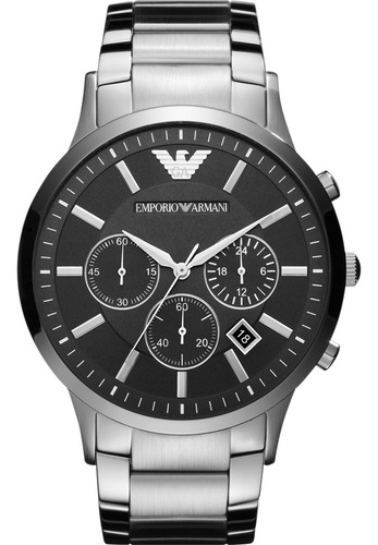 New Emporio Armani Ar2460 Reloj De Acero Plateado For Hombre