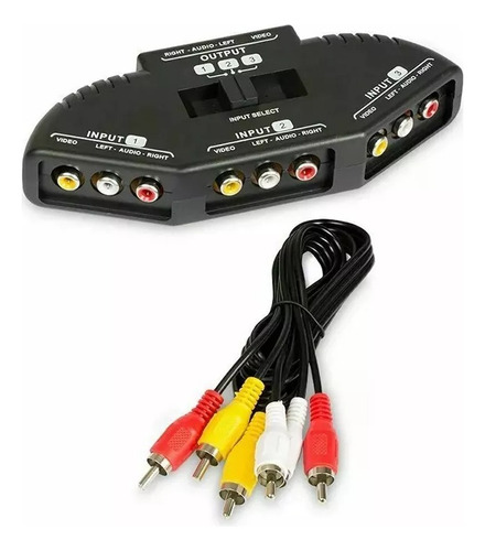 Selector Switch Audio Video 3 Entradas 1 Salida Rca