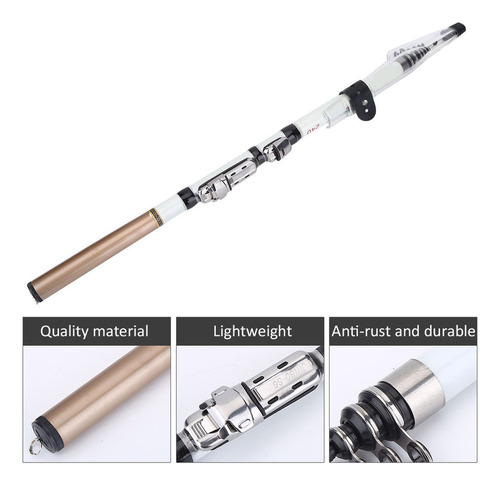 / Caña Pescar Telescópica Spinning Pole Fibra Carbono (2,4