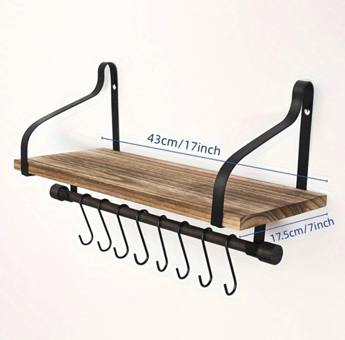 Set 3 Repisas Flotantes Estantería Madera Organización Hogar Color Marrón Oscuro
