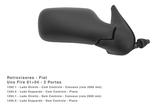 Espejo Derecho Fiat Uno 2001...2004 2 Ptas. S/control Cofran