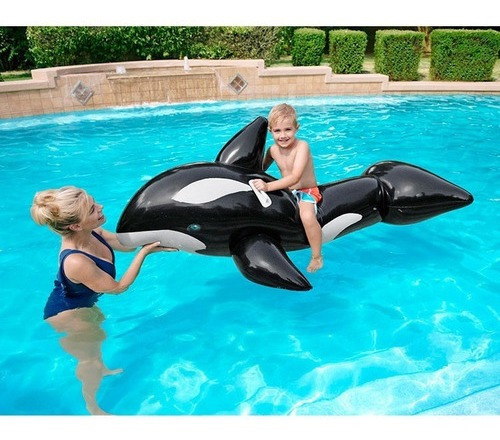 Flotador Inflable Ballena Orca C/ Agarradera P Niños Piscina