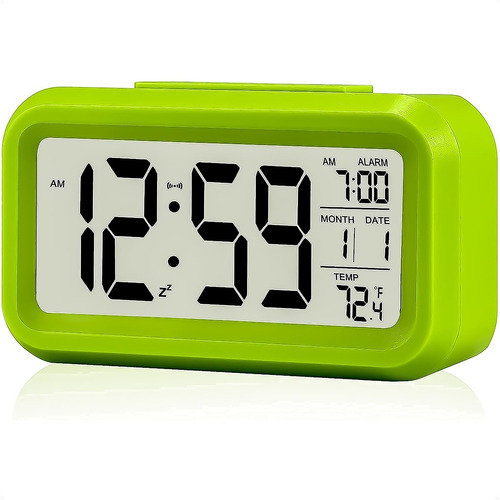 Reloj Despertador Con Fecha Y Temperatura Alarma Negro- Otec