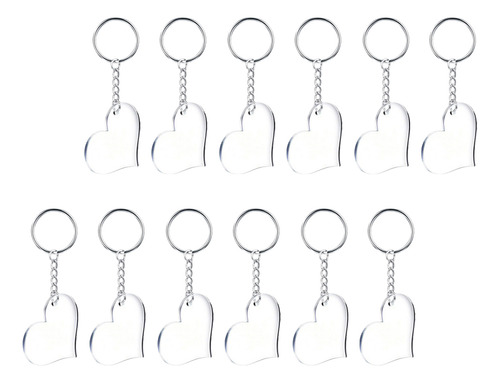 Heart Acrylic Acrylic Keychain Key Ring 30 Pcs