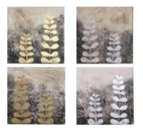 Imagen 1 de 4 de Cuadro Decorativo 4 Piezas Brote Këssa Muebles