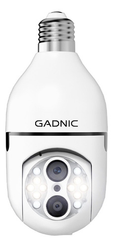 Cámara De Seguridad Gadnic Protección Nocturna 1080p Domo Color Blanco Tipo Bulbo