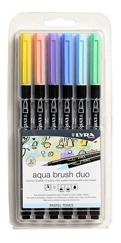 Marcadores Acuarelables Lyra Aqua Brush Duo, Pastel *6