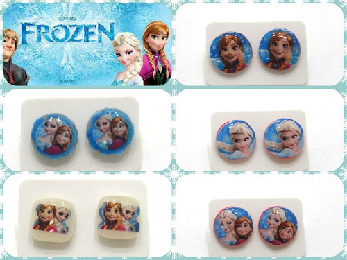 2 Pares Zarcillos Frozen Para Fanáticas Accesorios, Cotillón