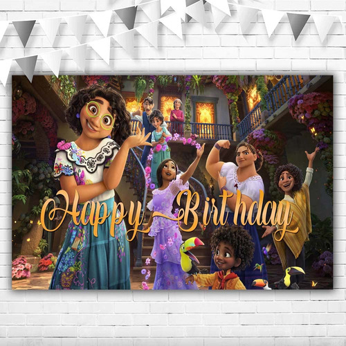 Encanto Banner Para Fiesta Cumpleaño 5 X 3  Fondo Casa Niña