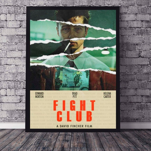 Imagen 1 de 1 de Cuadro Marco Negro 33x48cm Figth Club David Ficher Fan Arte