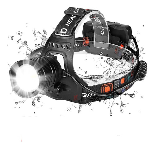 Linterna Luz Minero Led Recargable - Camping Caza Pesca