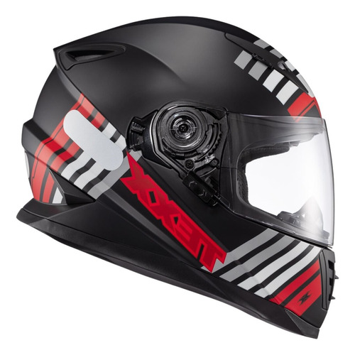 Capacete Texx Wing Grid Preto Vermelho Branco 