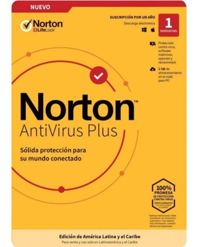 Norton Antivirus Plus  1 Dispositivo  2gb  1 Año