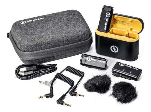 Microfone Lapela Hollyland Lark M1 Duo Black Sem Caixa Nf-e (Recondicionado)
