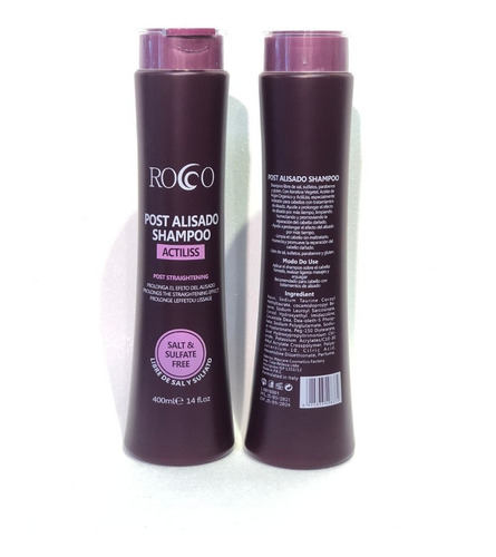 Rocco® Shampoo Post Alisado Sin Sal 400ml