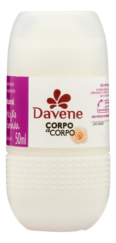 Desodorante Roll-On Antiperspirante Natural Davene Corpo a Corpo 50ml