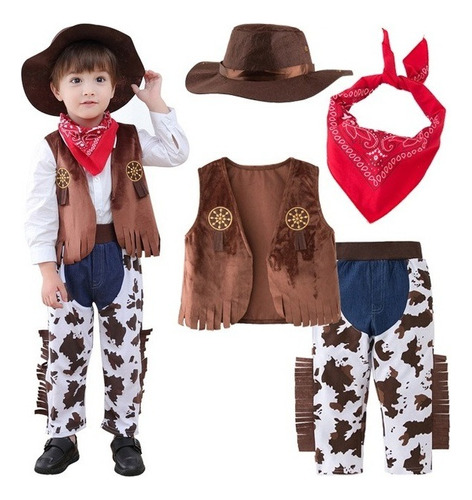 Disfraz De Cosplay Para Niños Estilo Vaquero Occidental