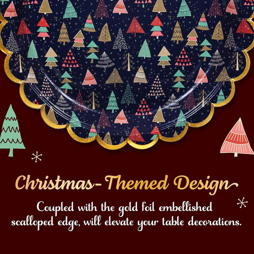 Platos Navideños De Papel, Din O Platos Navideños Desechable