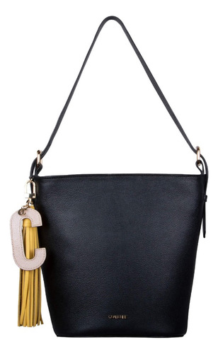 Bolsa Crabtree 04 491 Crossbody Piel Toque Elegante Color Negro