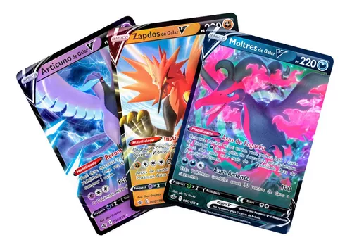 Galar Articuno V, Zapdos V, e Moltres V em Pokémon TCG: Espada