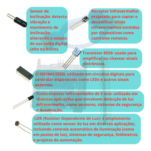 Kit Uno R3 Maker 100pcs + Protoboard Rele Compativel Arduino