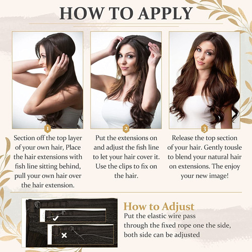 Fshine Brown Wire Hair Extensions Human Hair 14 Inch Secret