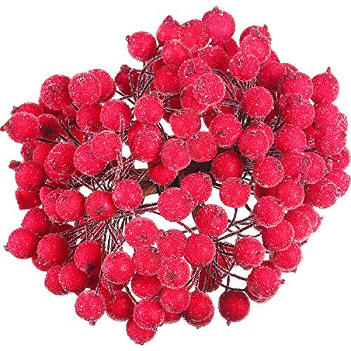 Paquete De 200 Piezas De Holly Berries Miniatura Árbol...