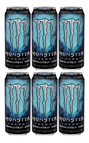 Energetico Monster Energy Absolutely Zero 473ml Caixa Com 6