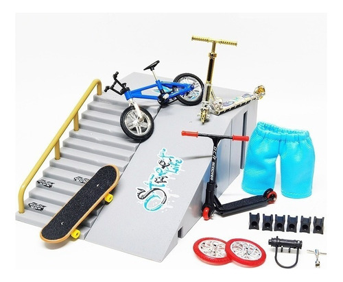 Miniatura Finger Skate Kit Pasamanos Con Llaves Calle