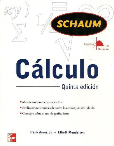 Libro Cálculo Schaum De Frank Jr. Ayres, Elliot Mendelson