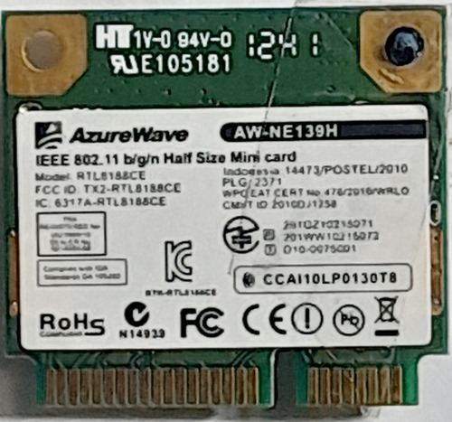Placa De Red Wifi - Cx 216 - 14 - Rtl8188ce - Rosario (Usado)