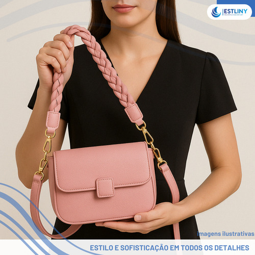 Bolsa Feminina Pequena De Ombro Transversal ajustável Tiracolo com Alça De Mão bolsas modernas Cor Rosa