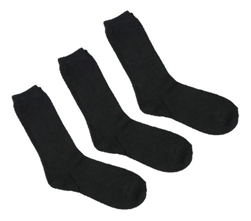 Pack 12 Pares Calcetines Negros Largos Lisos Bamboo, T 39-45