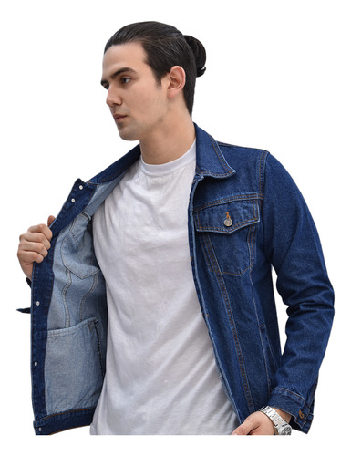 Casaca Jeans Jin Hombre Vintage Clásico 