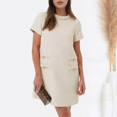 Vestido Holgado Vintage Evasé Mini Con Cierre De Cremallera