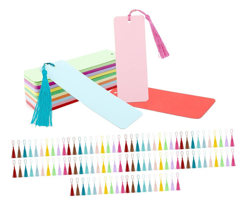100 Marcadores De Colores En Con Borlas Coloridas,