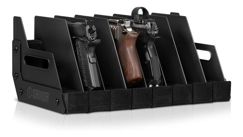 Exhibidor Para Pistola, Revolver - Obsidiana Negra 8 Ranuras
