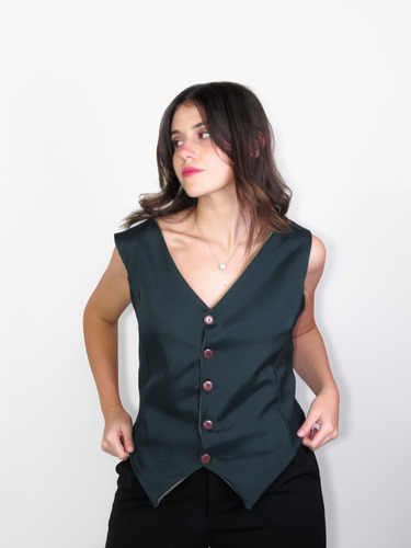 Chaleco Blazer Blazer Mujer Largo Corte Sastrero Promocion