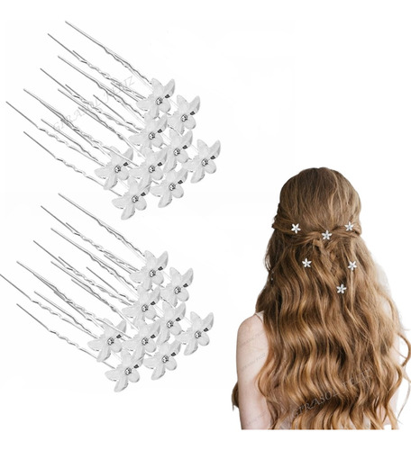 20pcs Horquilla Cabello Accesorios Pelo Boda De Flores Mujer