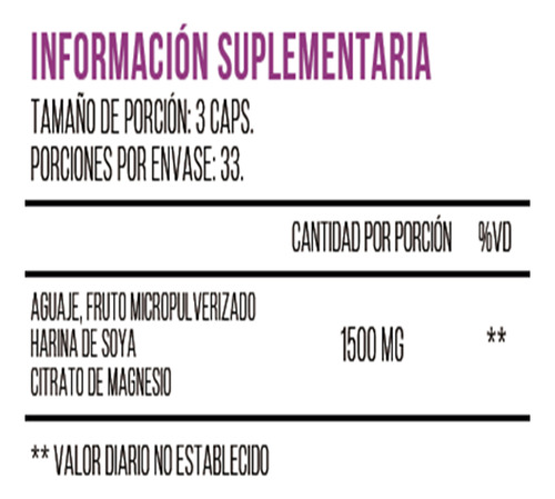 01 Frasco De Aguaje, Soya Y Magnesio