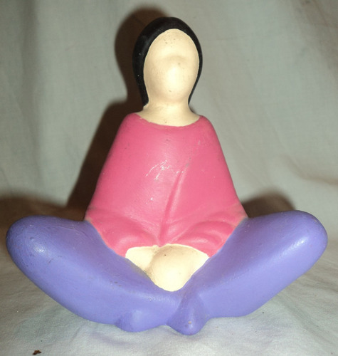 2 Adornos Figura De Cerámica India Y Pensadora - Vintage (Usado)