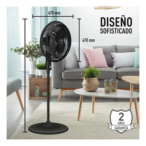 Ventilador Piso Pie Pedestal T-fal 4 Asp Silencioso Ve3171x0