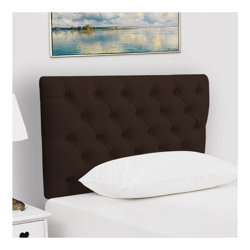  Cabeceira de cama Kasabela Roma 1 corpo 90cm x 58cm Camurça tabaco