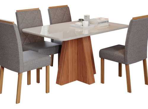 Mesa De Jantar Maitê 130 Cm Com 4 Cadeiras Fernanda If