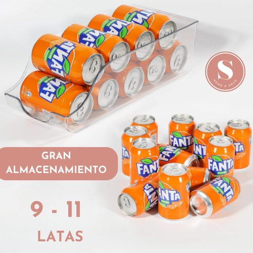 Organizador De Refrigerador Latas 13x10x34 Cm