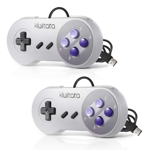 Kiwitata 2x Classic Snes Usb Controller Para Juegos Retro, S