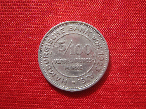 Alemania  Hamburgo 5/100 Marcos 1923 