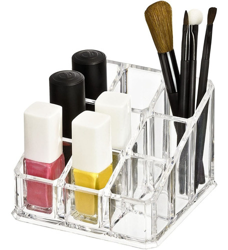 Organizador Cosméticos Acrílico, 9 Compart. 9x9x6.5 Cm Wenko