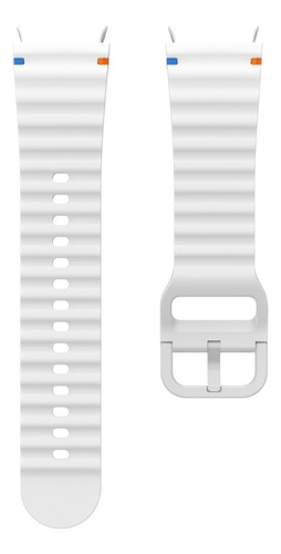 Pulseira Fecho Silicone Respirável Para Galaxy Watch 4 5 6 7 Cor Branco